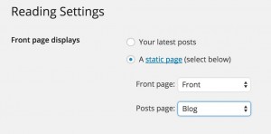 Changing the front to use  static page